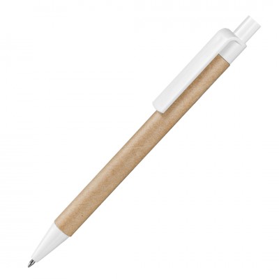 Ручка шариковая, бумага/пластик, белая