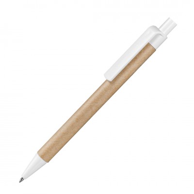 Ручка шариковая из переработанной бумаги, белая