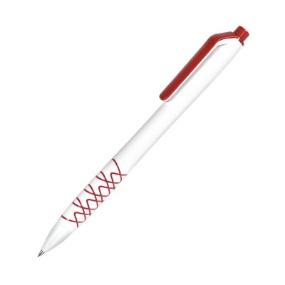 Ручка шариковая N11, пластик, бело-красная