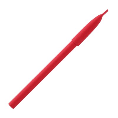 Ручка шариковая с колпачком, бумага, красная