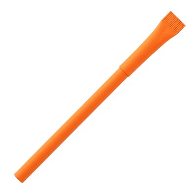 Ручка шариковая с колпачком, бумага, оранжевая