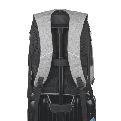Рюкзак с USB разъемом и защитой от кражи, серый с черным