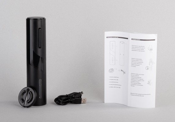Штопор электрический с батареей 500mAh, черный