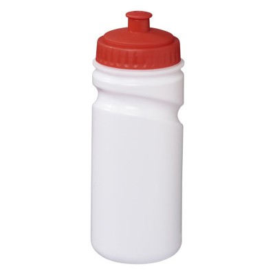 Спортивная бутылка, 500 мл, полиэтилен высокой плотности,   белый/красный