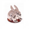 Сувенир "Кролик" из янтаря и серебра 875 пробы