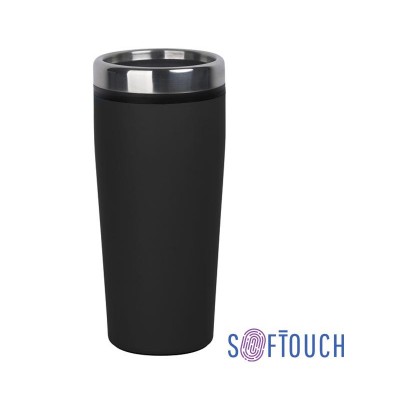 Термостакан 500мл пластик/soft touch/нержавеющая сталь, черный