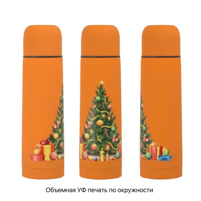 Термос 500мл нержавеющая сталь/soft touch, оранжевый