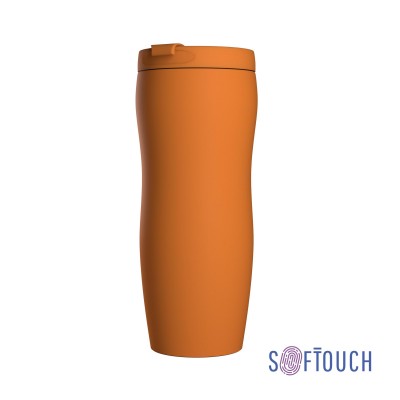 Термостакан 400мл soft touch, оранжевый