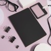 Тетрадь SLIM, 140х210мм, бежевый блок, в клетку, черный с белым
