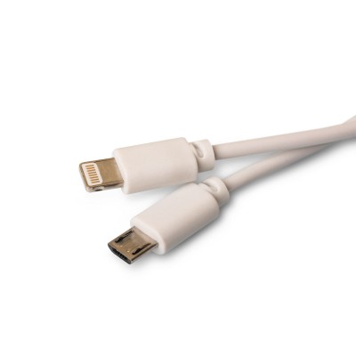 USB-кабель 2-в-1 Micro USB и Lightning, белый