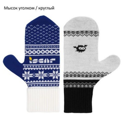 Варежки на заказ, цельновыкроенные, акрил