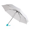 Зонт складной, D=95см, механический, нейлон, пластик, белый купол, цвет ручки голубой