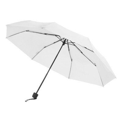 Зонт складной, длина 53 см, купол 98 см, эпонж, 190T, сталь,стеклопластик, пластик, белый