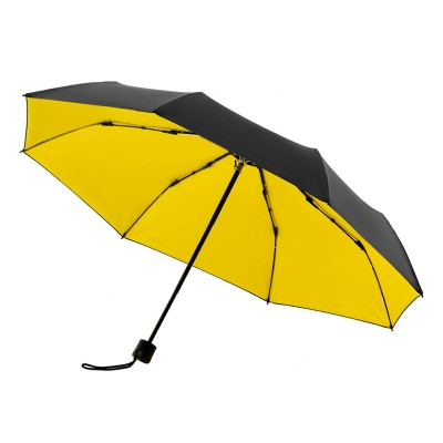 Зонт складной с защитой от УФ-лучей, купол 98 см, эпонж, желтый с черным