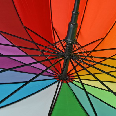 Зонт-трость "Радуга", полуавтомат, разноцветный