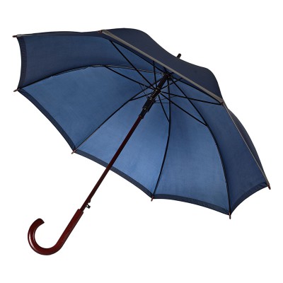 Зонт-трость 99см светоотражающий, синий