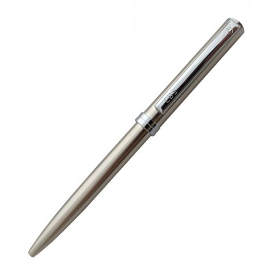 Ручка шариковая DELGADO STEEL FINISH/CHROME CBS натуральный/серебристый