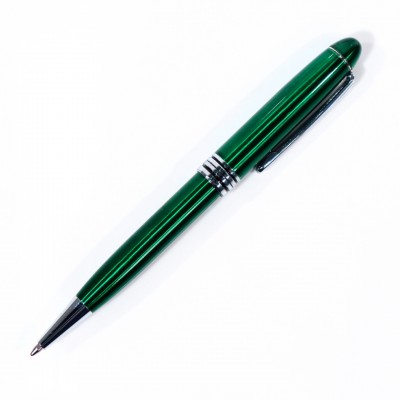 Ручка шариковая с поворотным механизмом, темно-зеленая