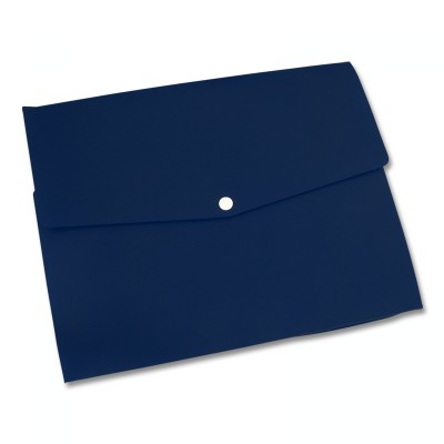 Папка-конверт на кнопке А4, синяя, 400мкм