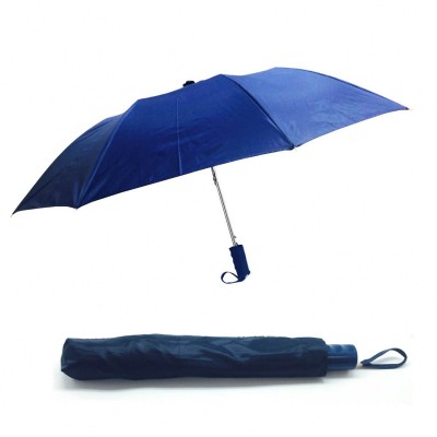 Зонт складной, полуавтомат, синий, 103см
