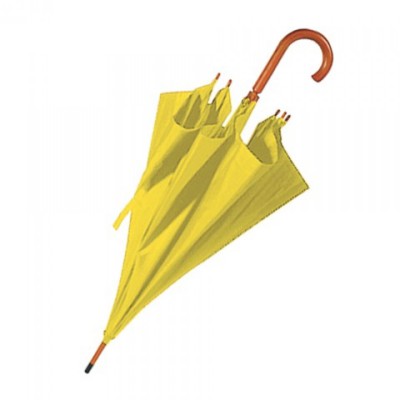 Зонт-трость 103см с деревянной ручкой, желтый