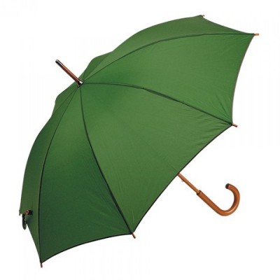 Зонт-трость 103см с деревянной ручкой, зеленый
