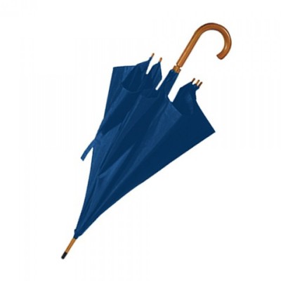Зонт-трость 103см с деревянной ручкой, темно-синий