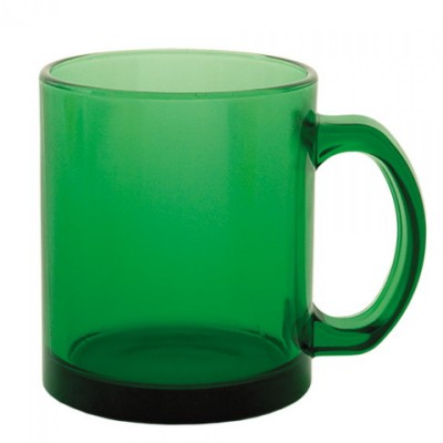 Кружка зеленая, прозрачное стекло, 320 мл
