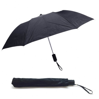 Зонт складной, полуавтомат, черный, 103см