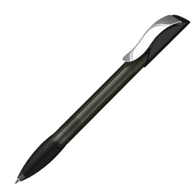 Ручка шариковая Hattrix Clear Soft grip Clip Metal черный