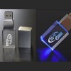 Флешка светящаяся с объемным 3D логотипом "Газпром"