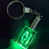 Стеклянный брелок с 3D гравировкой и подсветкой прозрачный