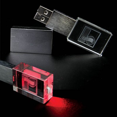 Флешка светящаяся с объемным 3D логотипом 