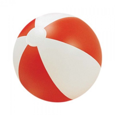 Надувной пляжный мяч 24,5см бело-красный