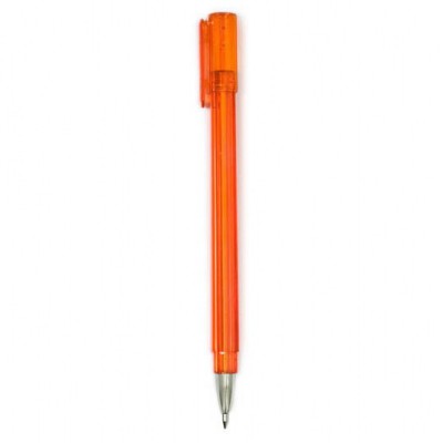 Ручка шариковая, четырехгранная, оранж. полупрозр.