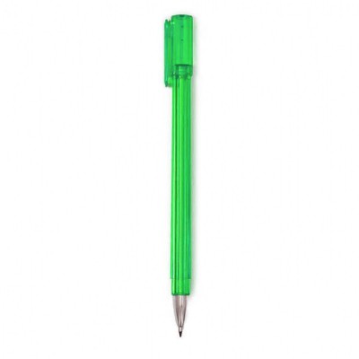 Ручка шариковая, четырехгранная, зеленая полупрозр.