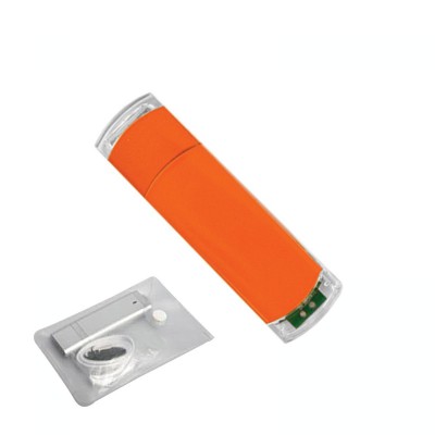 Флешка 32Гб металл/пластик, оранжевый