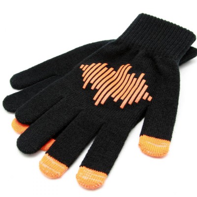 Сенсорные перчатки с логотипом, 30% шерсть, 40% акрил; 30% нейлон