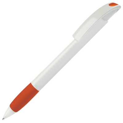 Ручка шариковая с грипом NOVE бело-оранжевая