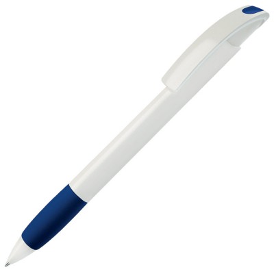 Ручка шариковая с грипом NOVE бело-синяя