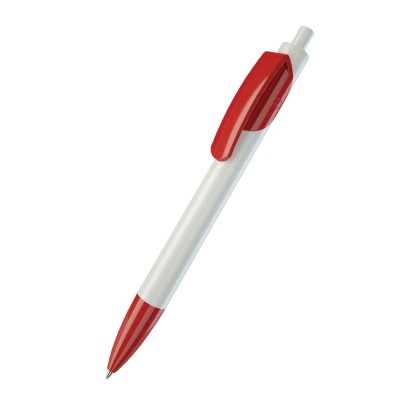 Ручка шариковая TRIS, пластик, белый/красный