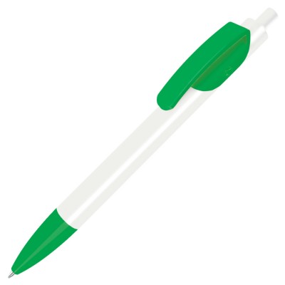 Ручка шариковая TRIS, пластик, белый/зеленый