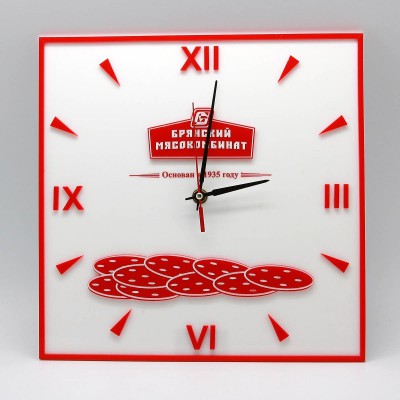 Часы настенные из акрила по индивидуальному дизайну 