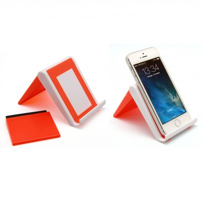 Подставка под телефон или планшет с протиркой для экрана красный