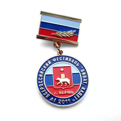 Медаль по индивидуальному дизайну серебро, золото