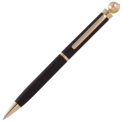 Ручка шариковая с эмблемой "Глобус" черный