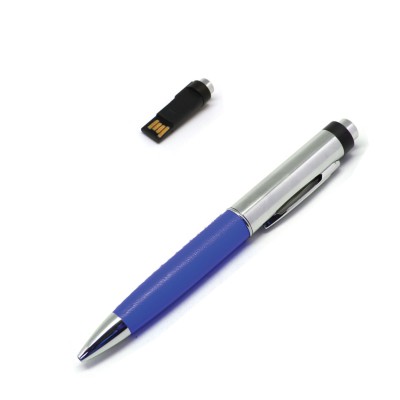 Флешка ручка  16 Гб пластик/металл, синий
