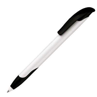 Ручка шариковая Challenger Basic Polished Soft grip zone белый/черный