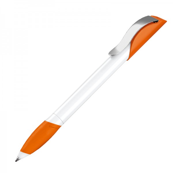 Ручка шариковая Hattrix Polished Basic Soft grip zone ClipMetal белый/оранжевый 151