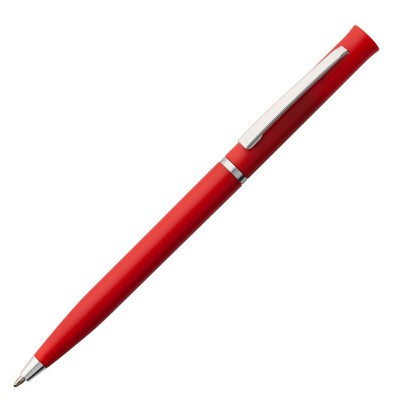 Ручка шариковая, пластик/металл, серебристый/красный